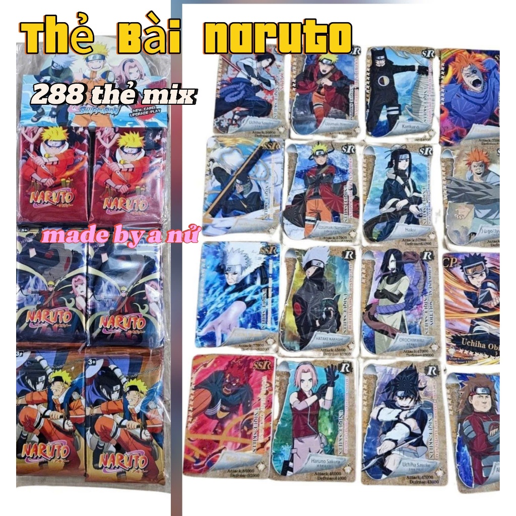 Tổng Hợp 288 Thẻ Bài Naruto Sasuke Chất Lượng Giấy Tốt Card Naruto Loại Đẹp