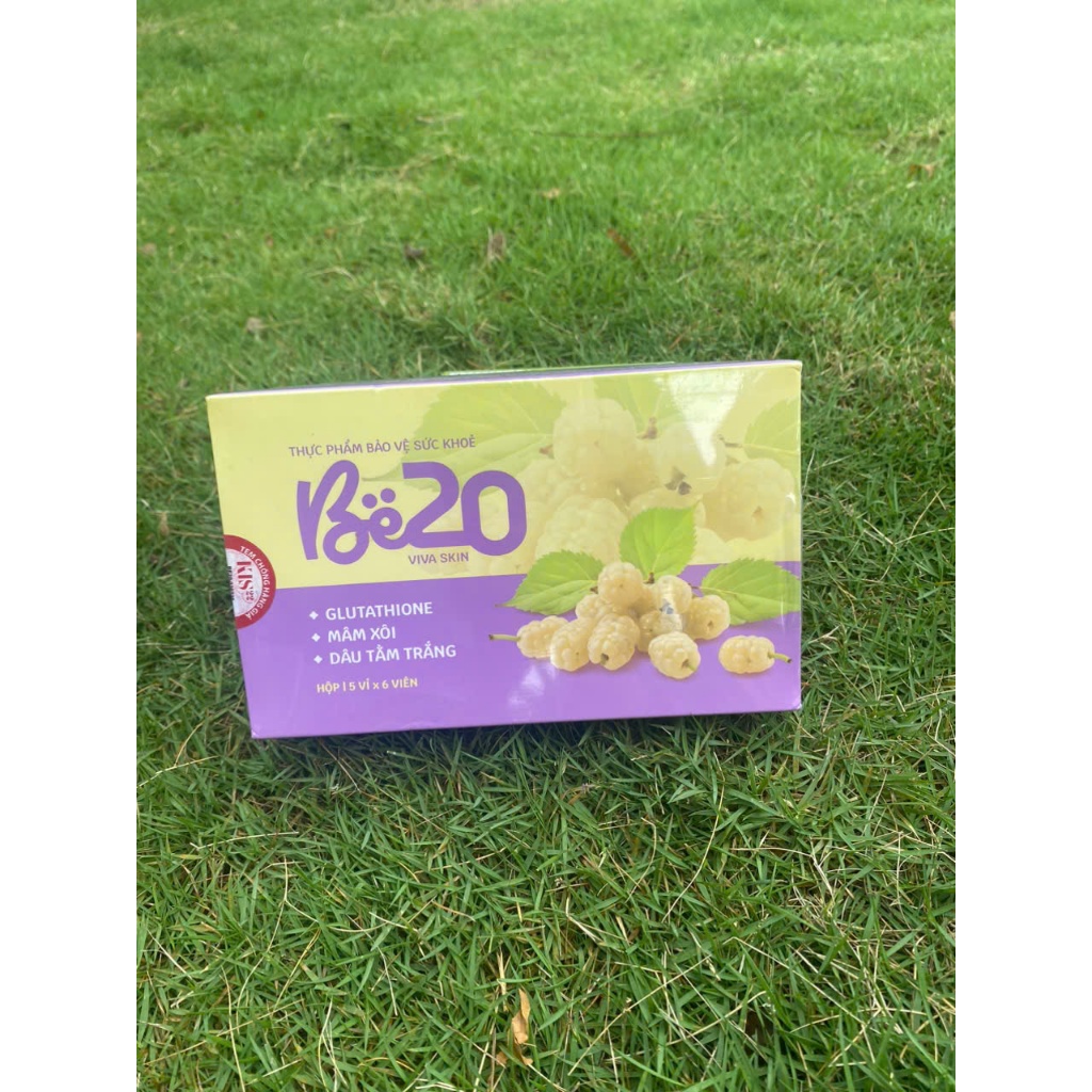 Be20 Kẹo Ngậm Dâu Tằm Trắng Da Chính Hãng, có tem lớp bạc cào mã check qr cod