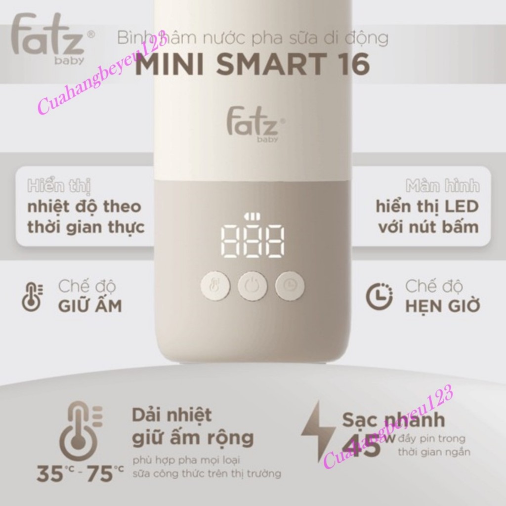 Fatz Mini Smart 16 - Bình hâm nước pha sữa di động Fatzbaby