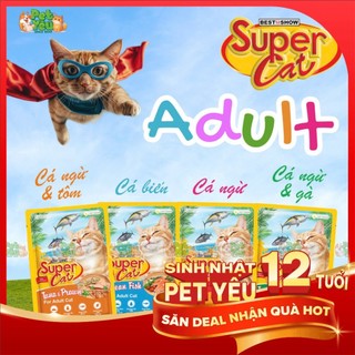 Pate cho mèo SuperCat gói 85gr date 3.4.5 năm 2026