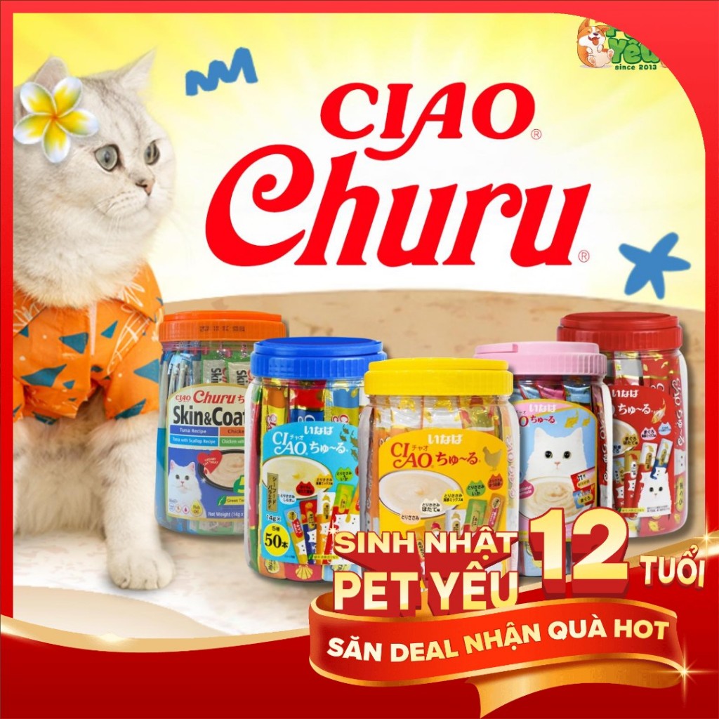(Hỏa Tốc) Súp Thưởng Cho Mèo CIAO CHURU Chính Hãng, Thanh thưởng dinh dưỡng Ciao Churu cho mèo mọi l