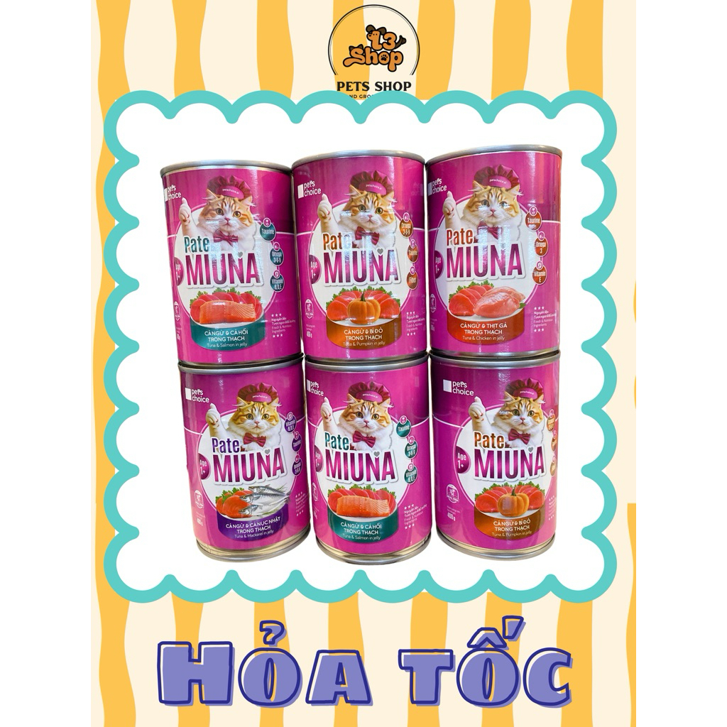 pate MIUNA 400gr chuyên về cá ngừ dành cho mèo - T3 PETS SHOP