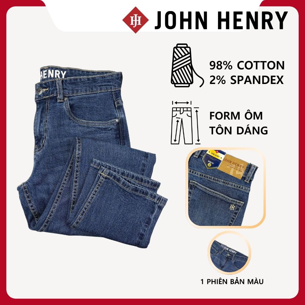 JOHN HENRY - JN26SS14M - Quần Jean Dài Nam Form Ôm -  SLIM FIT