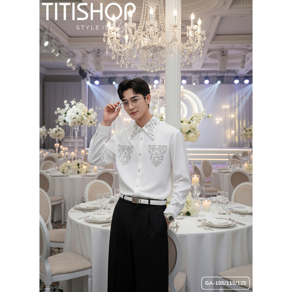( Đặt Nhanh ) Áo Sơ Mi Nam Đi Tiệc Event , Áo Sơ mi Đính Hột . Áo Sơ mi nam Rộng , áo Sơ mi nam đi t