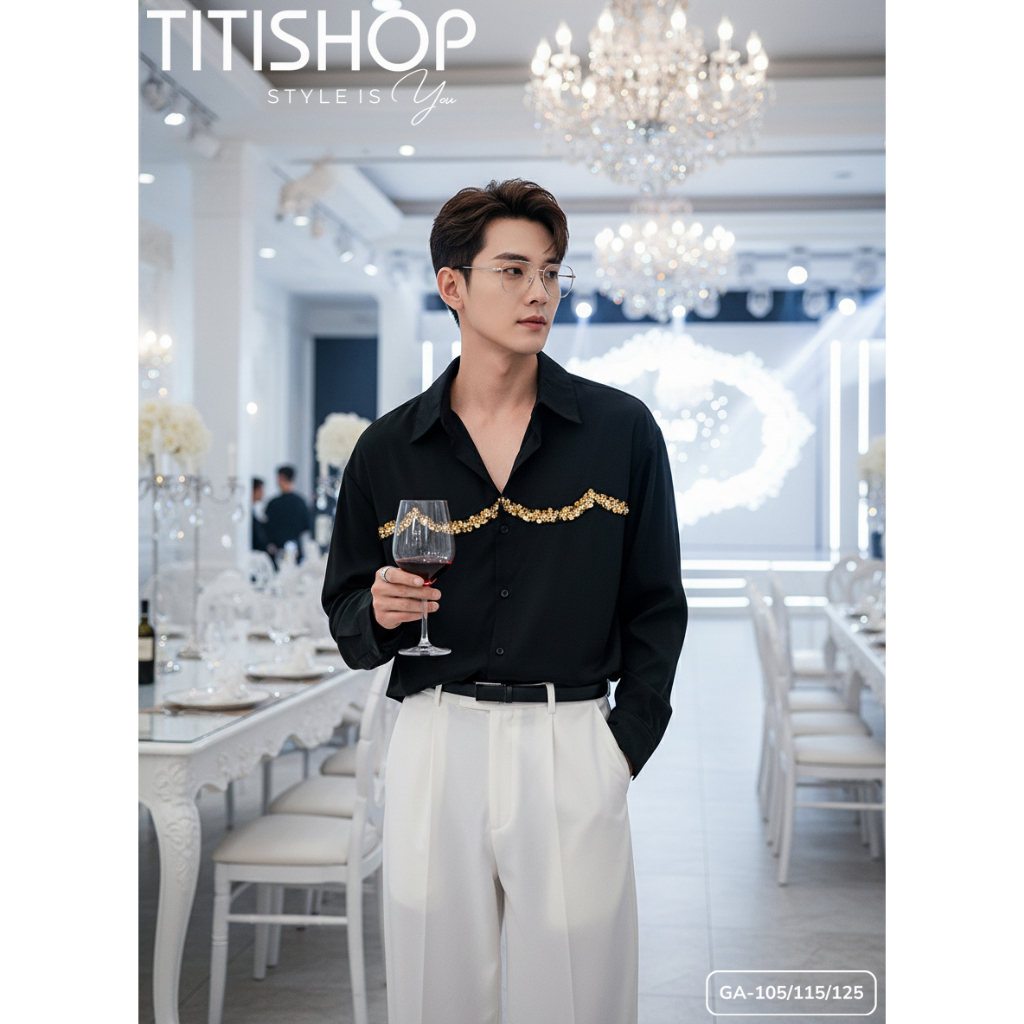 ( Đặt Nhanh ) Áo Sơ Mi Nam Đi Tiệc Event , Áo Sơ mi Đính Hột . Áo Sơ mi nam Rộng , áo Sơ mi nam đi t