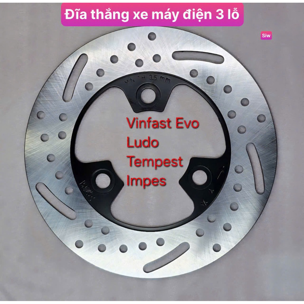 Đĩa thắng xe Điện Vinfast Evo Ludo Tempest Impest 3 lỗ