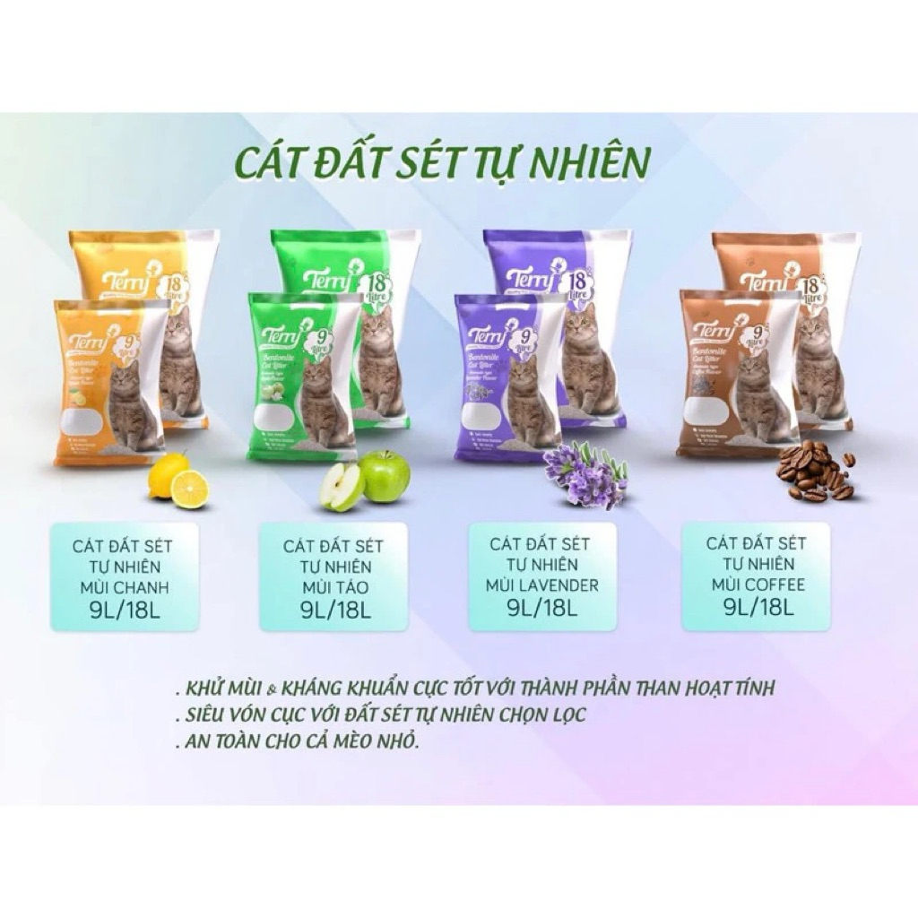 Cát vệ sinh cho mèo Terry 18L