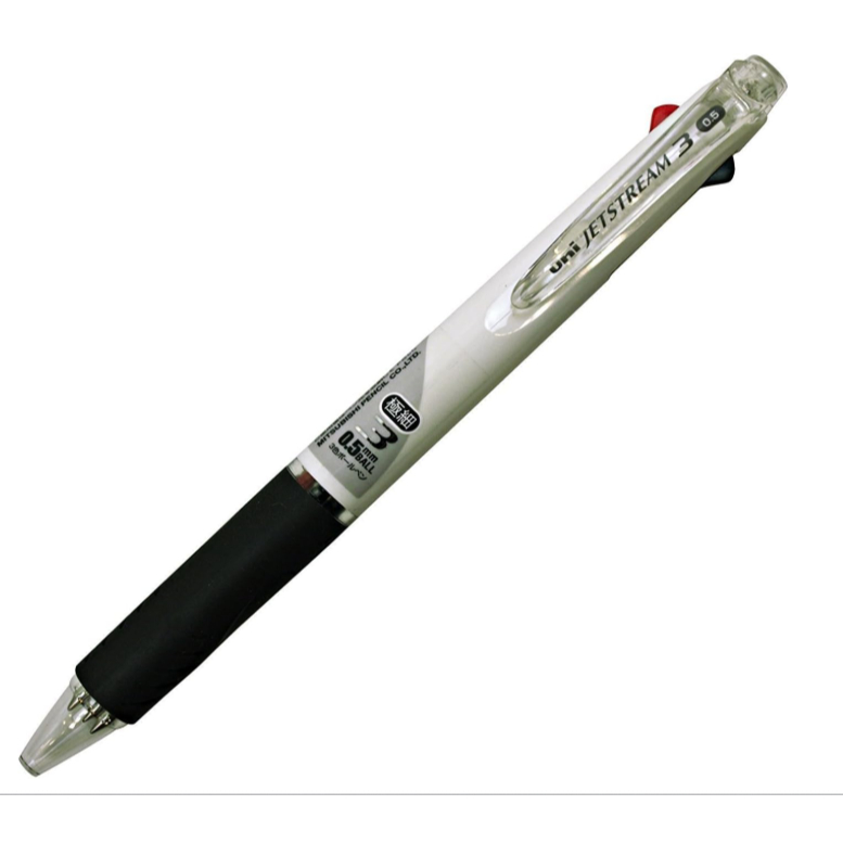 Made in Japan Mitsubishi Pencil 3-Color Ballpoint Pen Jetstream 0.5 White Easy Writing SXE340005.1