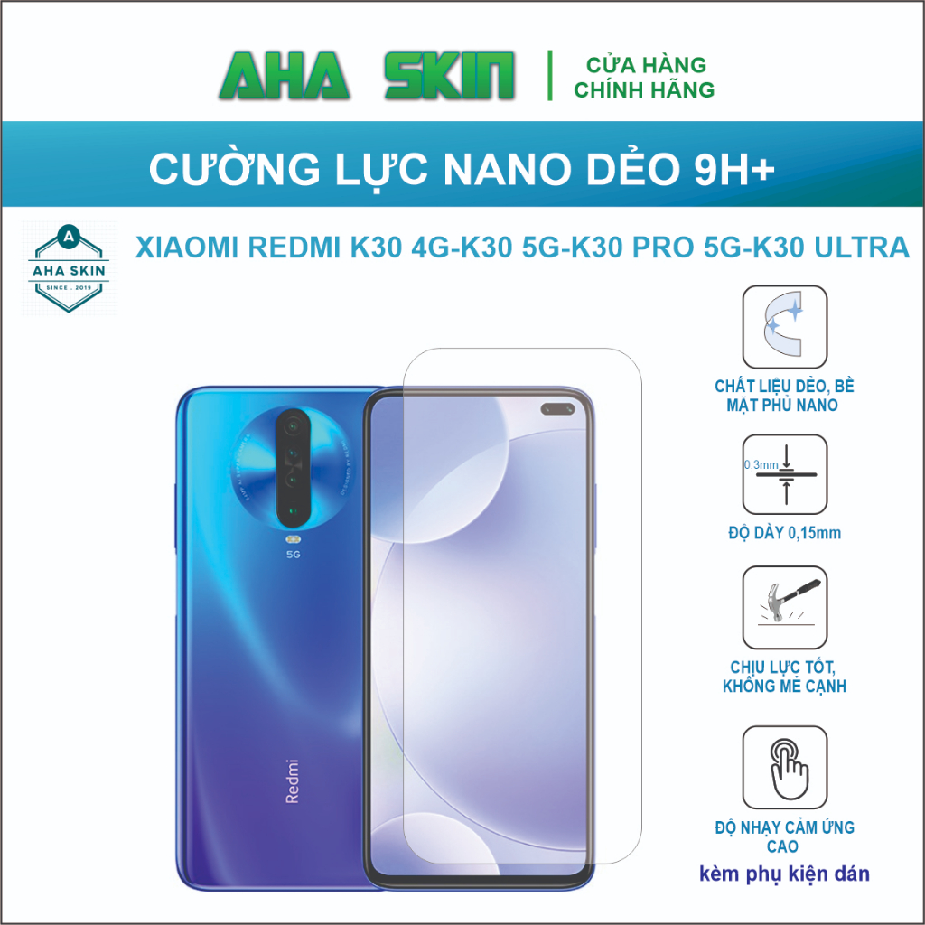 Cường lực Xiaomi Redmi K30 4G/K30 5g/K30 Pro 5G/K30 Ultra, cường lực dẻo 9h+