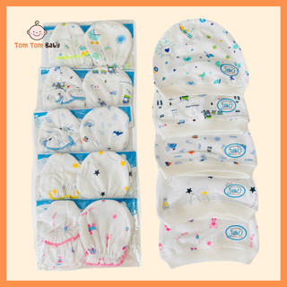 Set Mũ - Bao Tay Chân Sơ Sinh JOU - Chất vải mềm, mịn, thoáng mát cho bé trai, bé gái