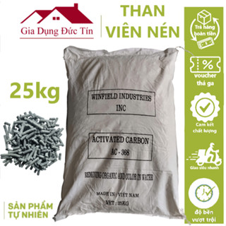 Bao 25kg than hoạt tính viên nén lọc nước. lọc nước sạch.