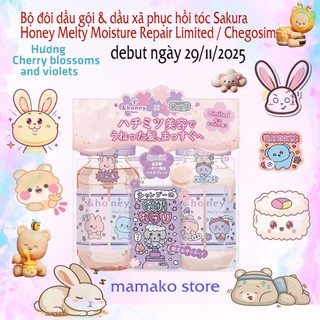 Limited 2025 Bộ đôi dầu gội & dầu xã phục hồi tóc Sakura Honey Melty Moisture Repair Limited Chegosim ,chăm sóc tóc xoăn