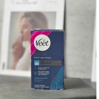  Miếng dán Wax Lông Vùng kín bikini Easy- Gel Bikini Wax Strips Veet  Full hộp và tách lẻ date2026 