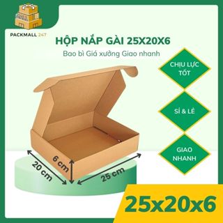 25x20x6 Hộp Carton Nắp Gài Size Phù Hợp Đóng Gói Hàng Phụ Kiện Thời Trang – Packmall247