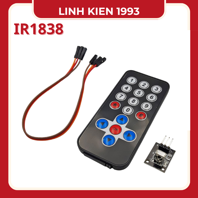 IR1838 – Bộ điều khiển hồng ngoại + thu IR