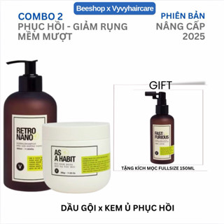  Set kem ủ tráng gương As a Habit và gội dưỡng nang Retro nâng cấp Vyvyhaircare 