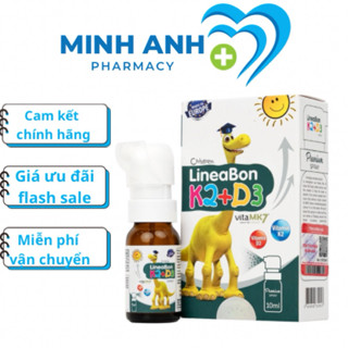  D3 K2  dạng xịt Lineabon 10ml giúp tăng cường hấp thu canxi phát triển chiều cao vượt trội cho bé-ch 