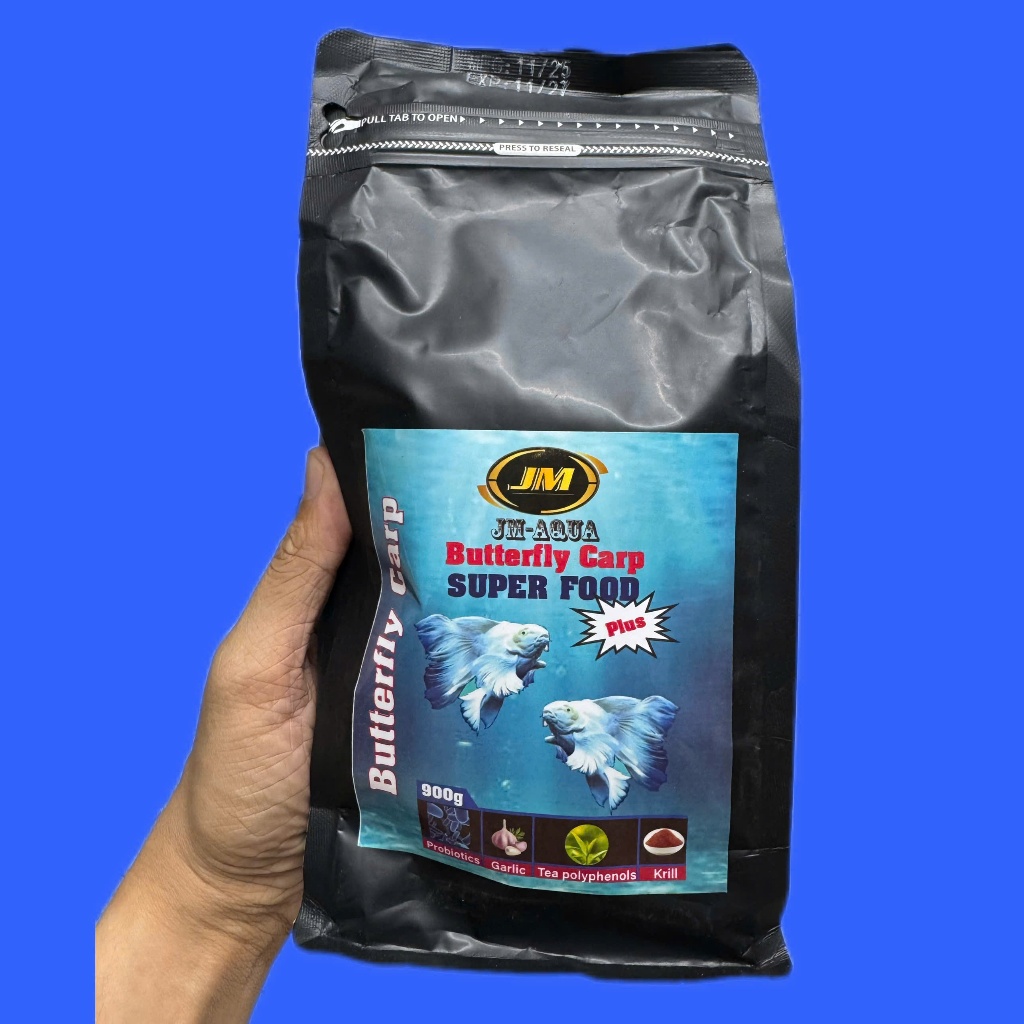 JM Aqua Butterfly Carp Super Food Plus Cám Chìm Cho Cá Chép Sư Tử Trắng, Phi Tần Cửu Cáp (Gói 900gra