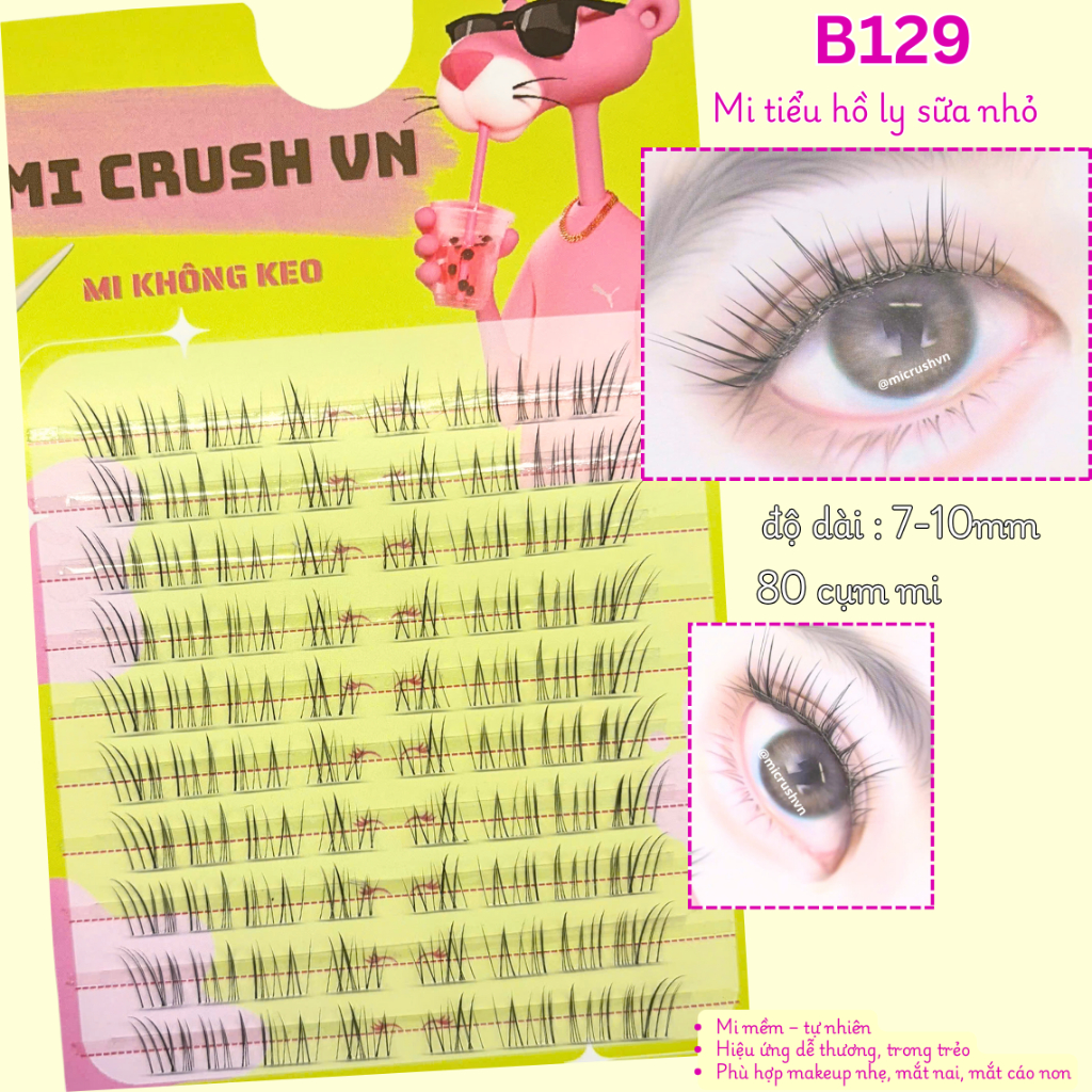 [B129] Mi Tiểu Hồ Ly Sữa Nhỏ Mi Gỉa Cụm 10 Hàng Không Keo Mi Crush Vn Yanyou