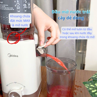 Máy Ép Chậm Midea MJC121S0BPWE Ép Rau Củ Trái Cây Kiệt Bã Giữ Dinh Dưỡng