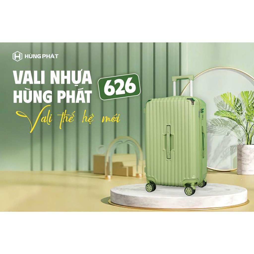 [HÙNG PHÁT] Vali nhựa ABS+PC Bền Nhẹ Chinh Hãng Hùng Phát 626 Ngăn Thông Minh 7/3