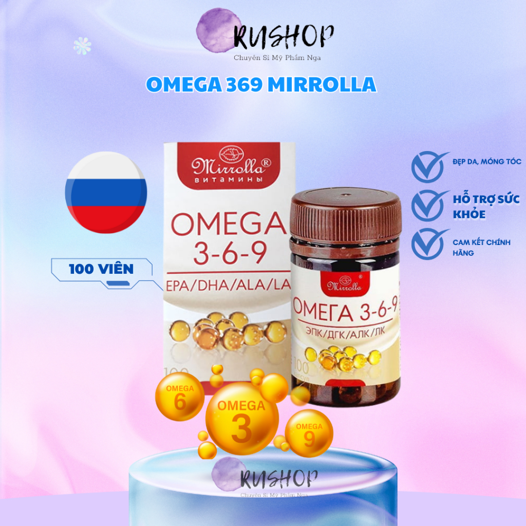 [Chính hãng] Viên OMEGA 369 Mirrolla Nga Lọ 100 Viên - Omega 369 Nga
