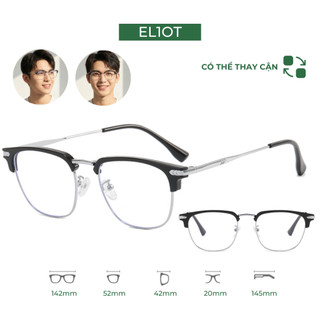  Gọng kính cận ELIOT Eyewear mắt kính nửa viền Clubmaster chống ánh sáng xanh có thể thay thế tròng cận EL15208 