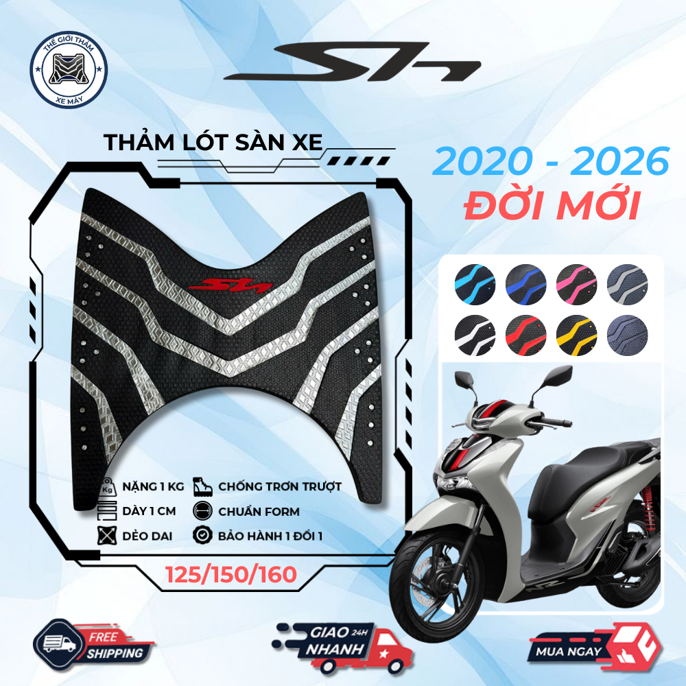 Thảm Để Chân SH 125i-150i - 160i đời xe 2020-2026 Thảm Lót Sàn Xe Cao Su Dày Chống Trơn Trượt