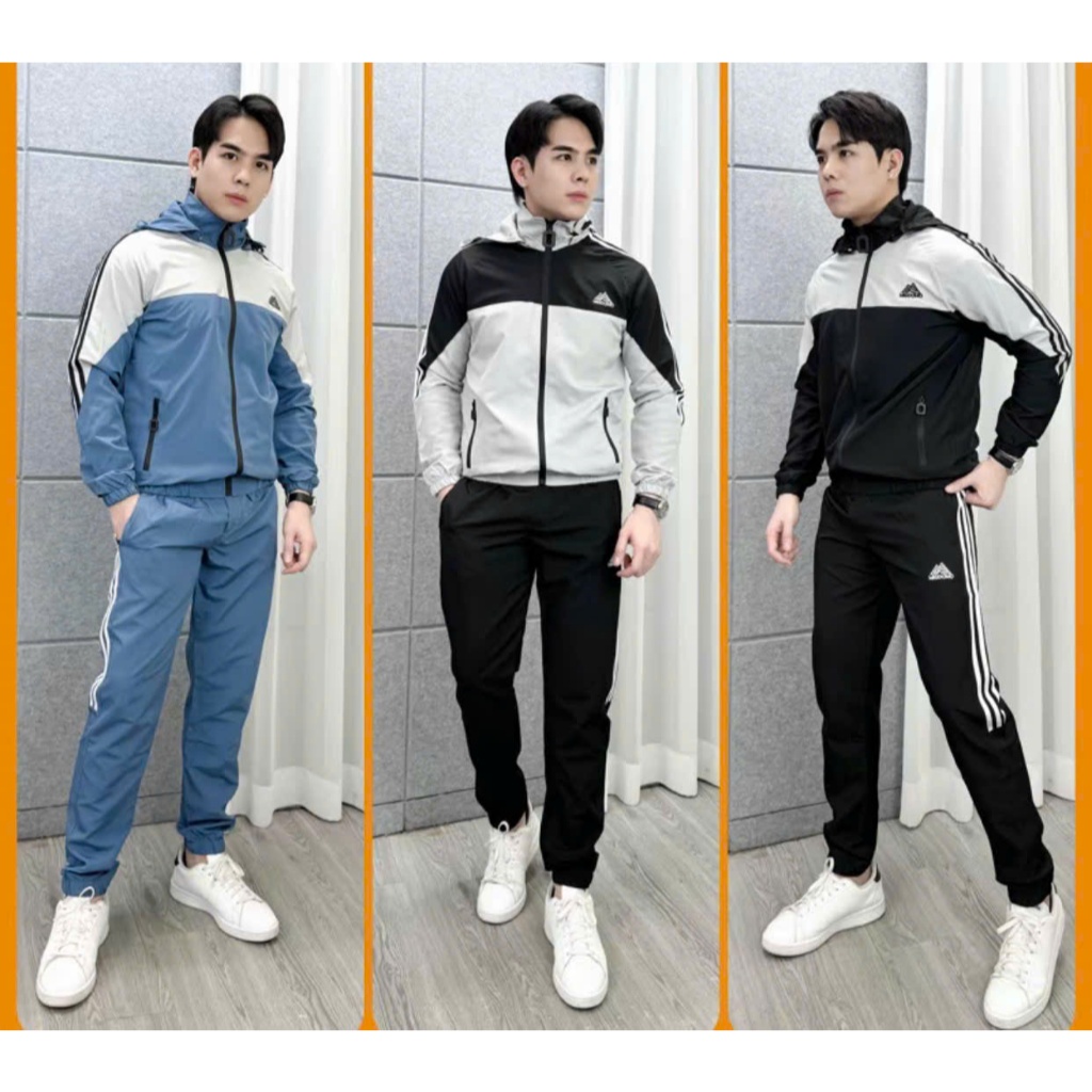 Bộ Gió Ba Vạch MIGDOMO Nam Thể Thao 2 Lớp Lót Gió, Bộ Quần Áo Gió Nam Thu Đông Đẹp