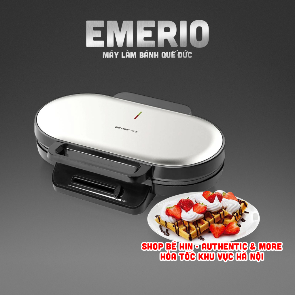 Máy làm bánh quế cao cấp Emerio Đức, máy làm bánh trứng Waffle & Crepe