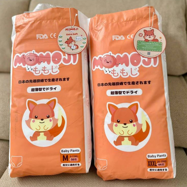 Tã Bỉm quần dán Momoji Extra Soft đủ size NB64/S60/M56/L54/XL50/XXL48 Hàng chính hãng