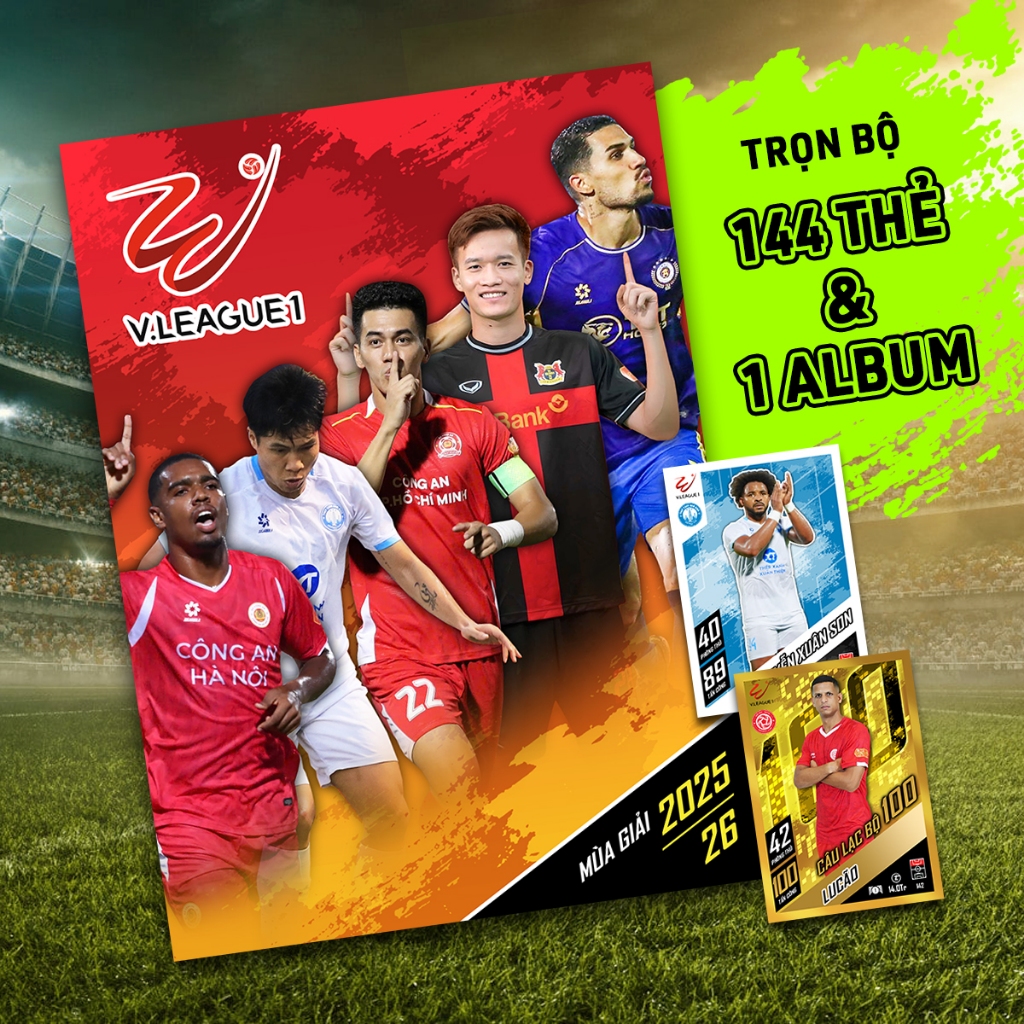 Bộ Sưu Tập 144 Thẻ Cầu Thủ Album V League 2025-26 (Thẻ Size Lớn UK)