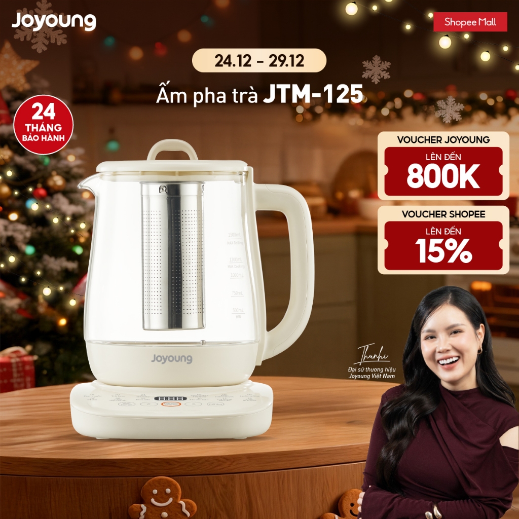  Ấm đun pha trà đa năng Joyoung JTM-125 | Dung tích 1.5L | Công suất 800W 