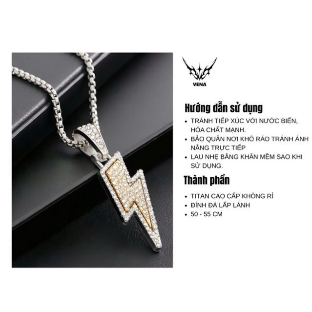 Dây chuyền titan cao cấp không rỉ "The Golden Flash Pendant" - brand vena