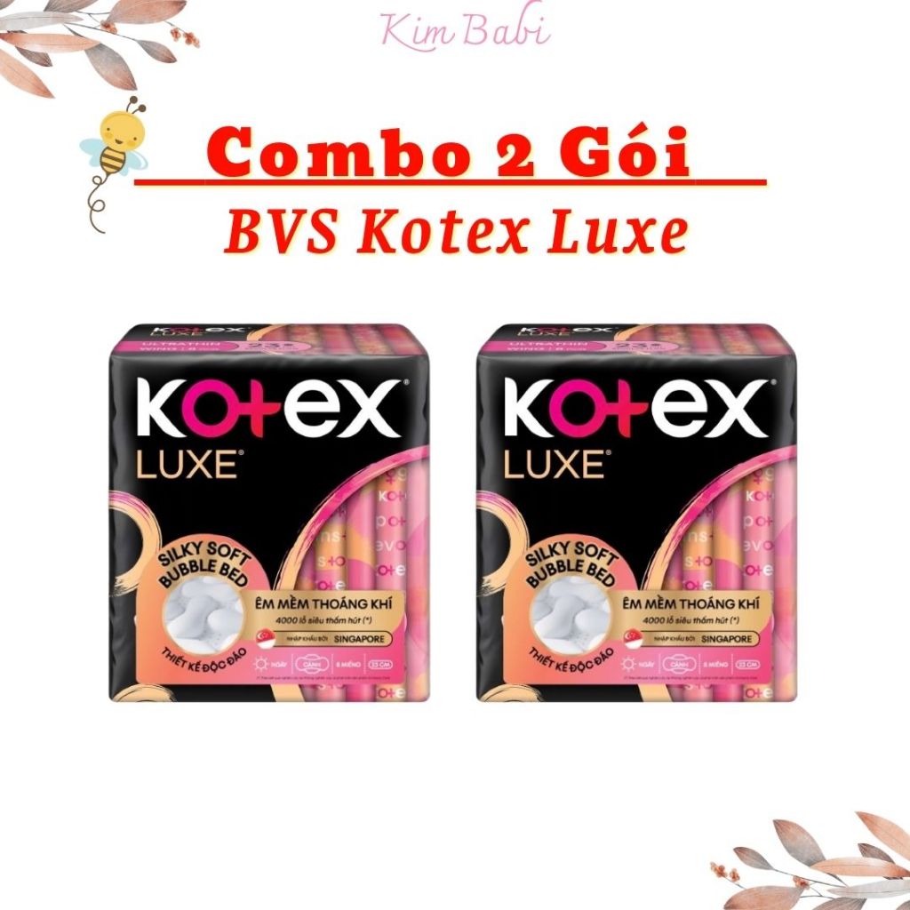 Combo 2 Gói Băng vệ Sinh Kotex Luxe 23cm