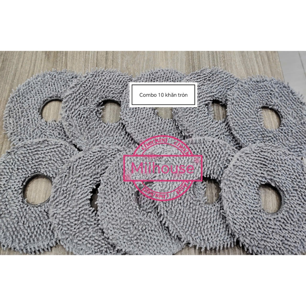 Combo 10 khăn tròn cho Dreame L10 L10S ultra / L10 Prime / S10 S10 Pro / Dreame L20 / D20 Ultra / S2