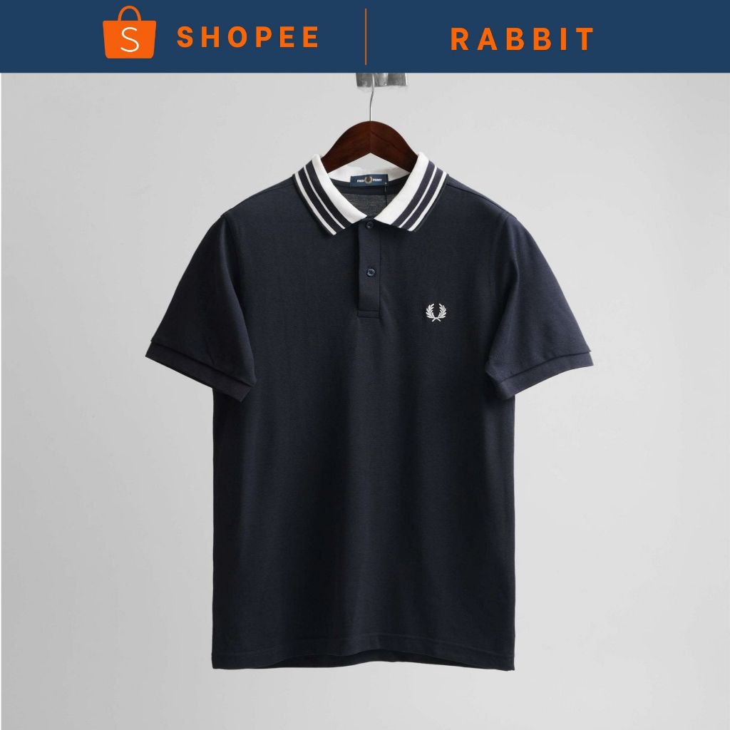 Polo Fred Perry Navy Cổ Viền Hàng Chính Hãng | Rabbit Authentic