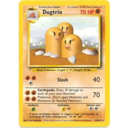 [Thẻ bài Pokemon TCG] Dugtrio - 19/102 - Rare Unlimited