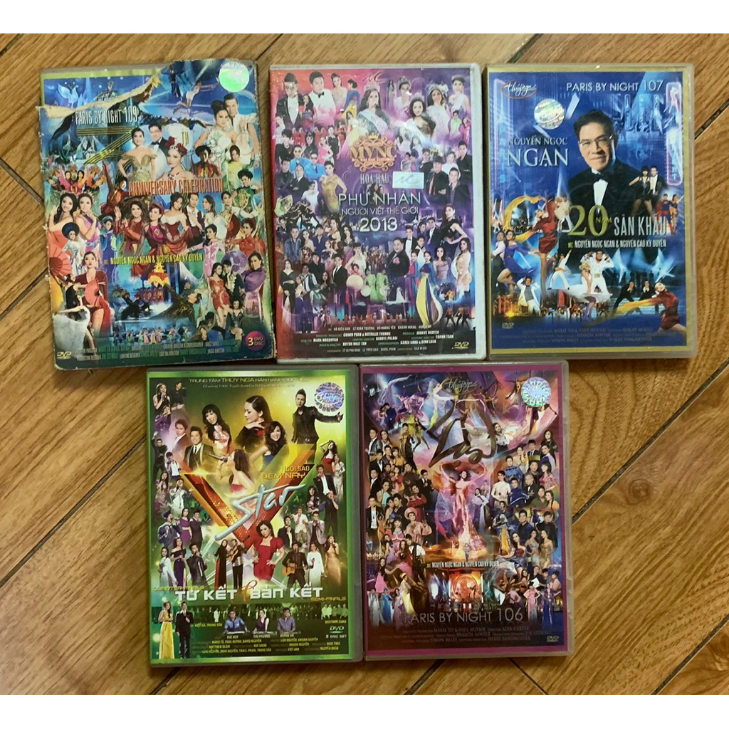 Combo 5 đĩa DVD GỐC ca nhạc sân khấu cũ y chang hình chụp