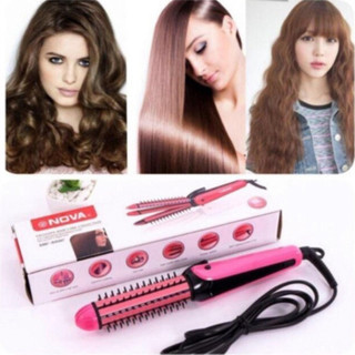 Lược Điện NOVA 3 In 1, Tạo Kiểu Dập Xù, Uốn, Duỗi Tóc Chuẩn Salon Chuyên Nghiệp