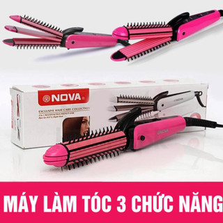 Lược Điện NOVA 3 In 1, Tạo Kiểu Dập Xù, Uốn, Duỗi Tóc Chuẩn Salon Chuyên Nghiệp