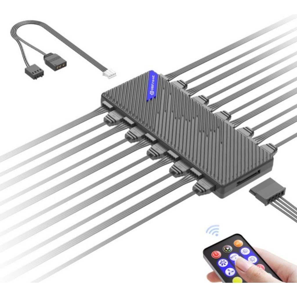 hub chia nguồn pin và led argb quạt tản nhiệt case