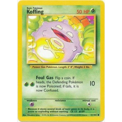 [Thẻ bài Pokemon TCG] Koffing - 51/102 - Common Unlimited