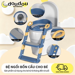 Thang Bô Vệ Sinh Cho Bé,Bồn Cầu Trẻ Em Có Thang,Gấp Mở Gọn Gàng,An Toàn, Tiện Lợi Cho Bé Học Ngồi Bô