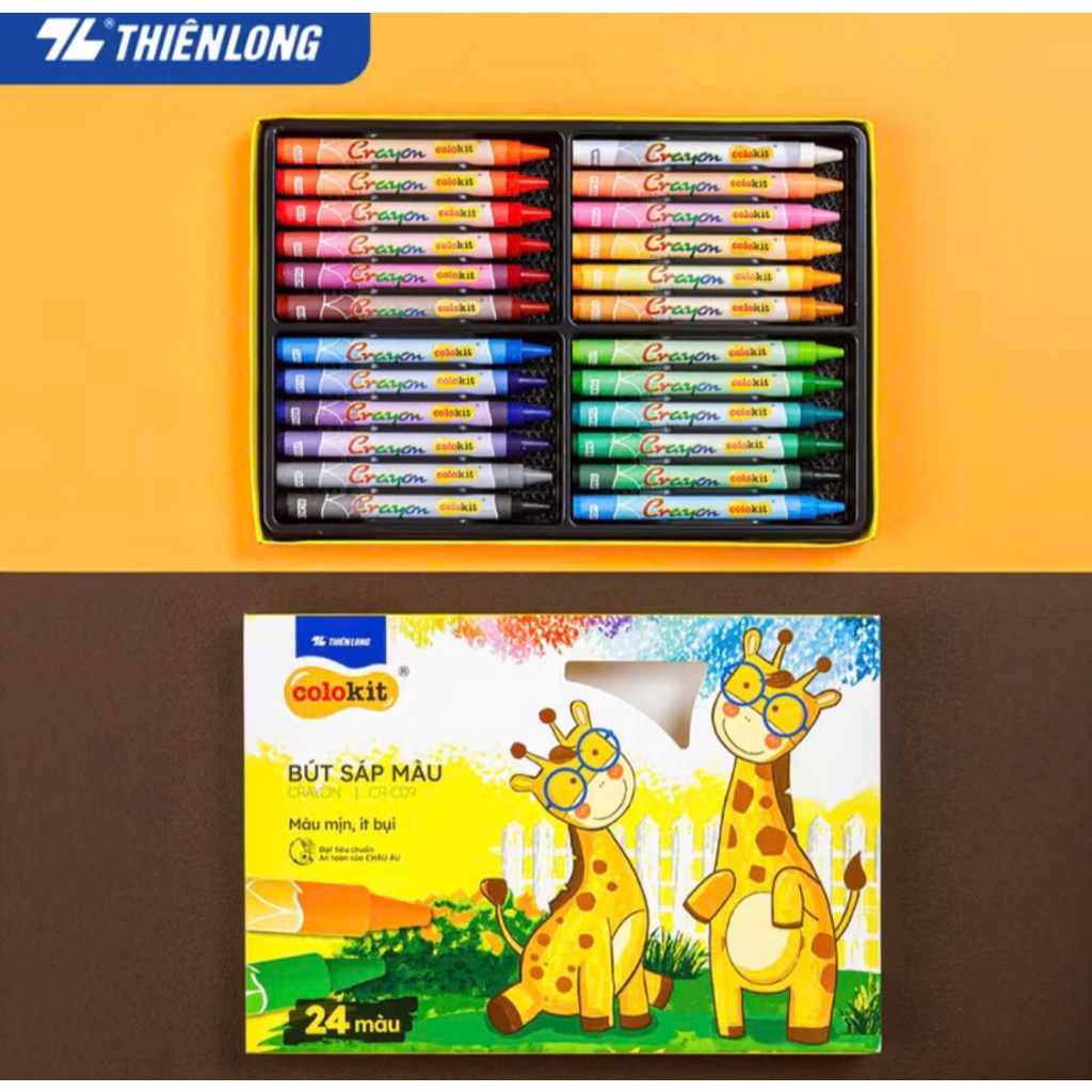 Bút sáp màu Colokit Crayon 24 màu – Thiên Long