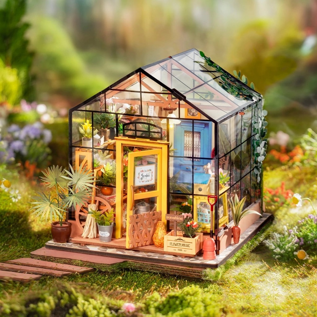 Rolife DIY Miniature House Cathy’s Flower House DG104 | Mô Hình Nhà Kính Hoa Mini Có Đèn