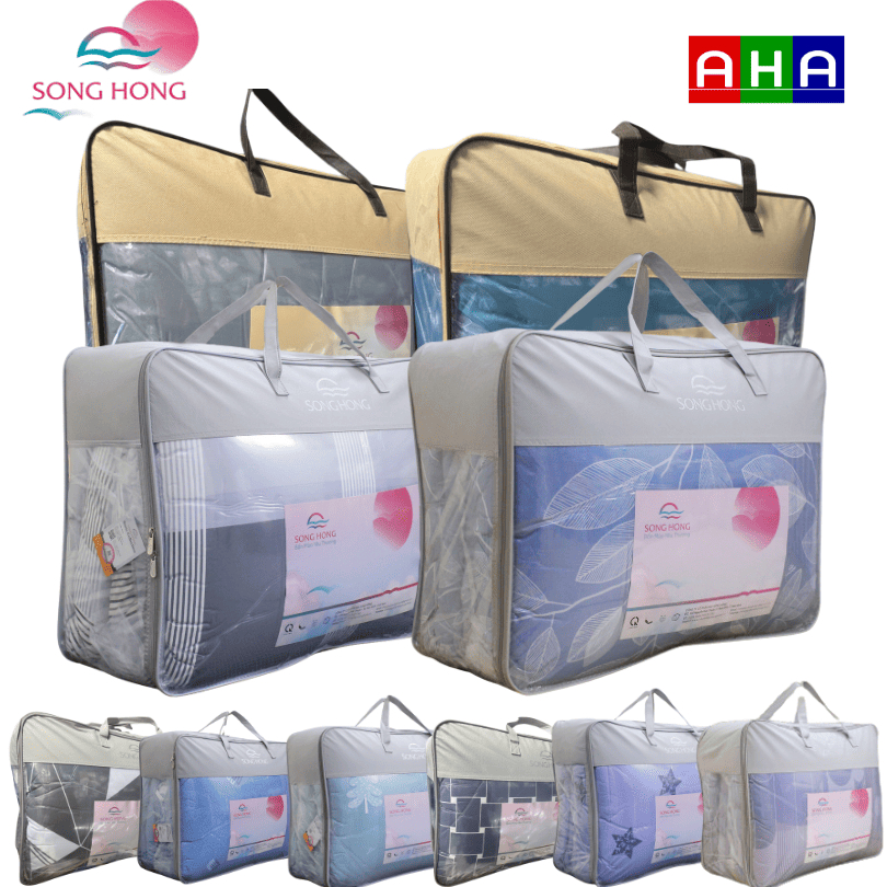 Chăn đông Sông Hồng ruột bông tinh khiết siêu nhẹ lồng vỏ cotton hoặc Cool Fiber đắp nhẹ rất ấm cho 