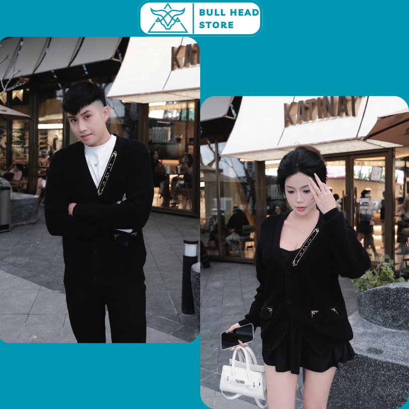 Áo Cardigan Nam Nỳy Với Thêu Logo Vàng Siêu Nét - Áo Cardigan Nam Nữ Nỳy Với Chất Vải Len Siêu Đẹp