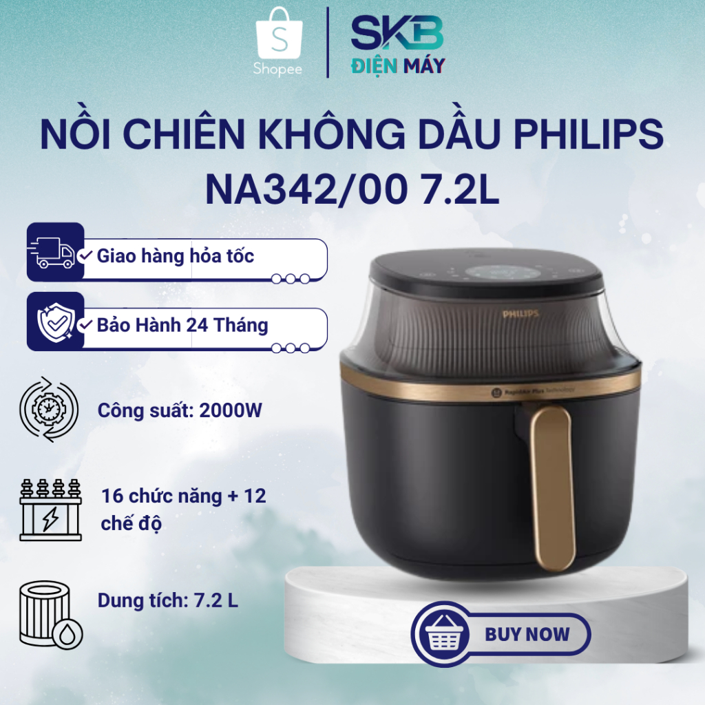 Nồi chiên không dầu Philips NA342/00 7.2L - Bảo Hành Chính Hãng 24 Tháng