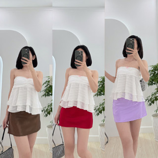  Chân váy chữ A mini skirt cạp trễ lụa 2 da màu trơn  đen trắng hồng đỏ  và da beo có lớp lót 